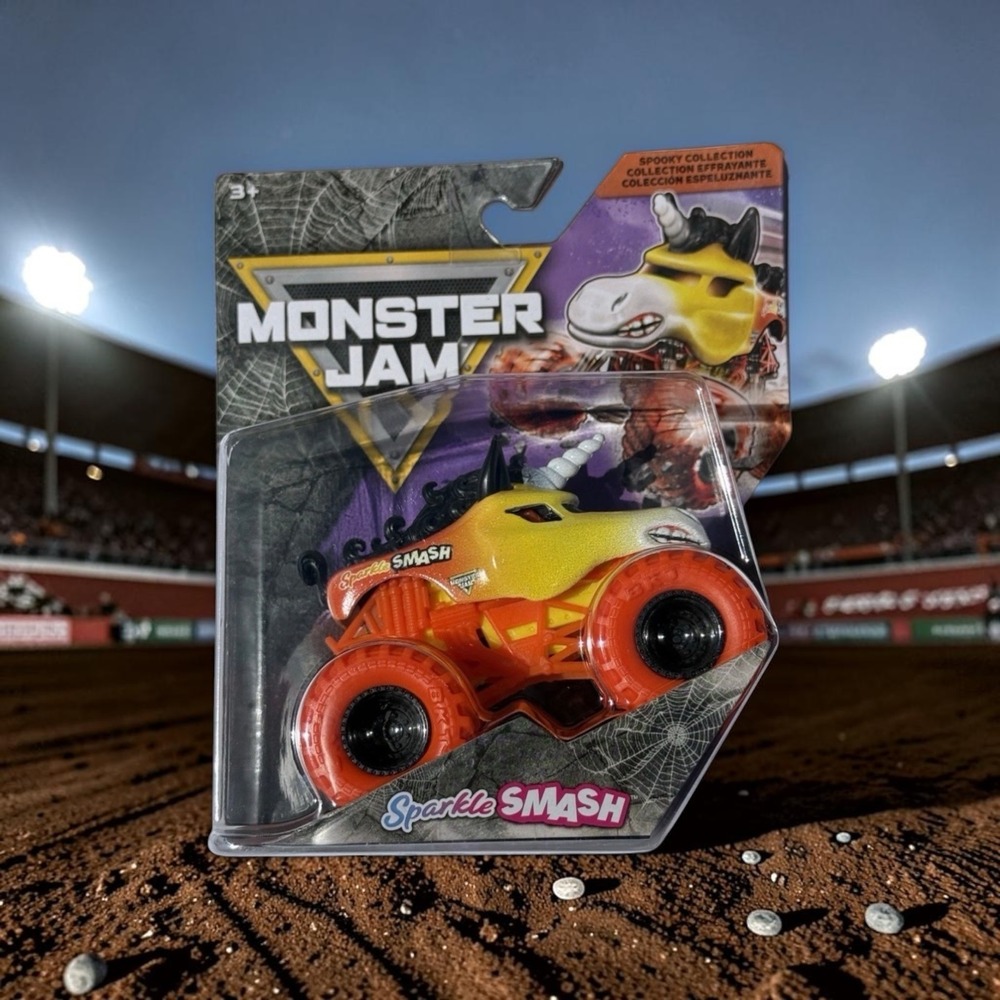 Monster Jam Sparkle Smash Spooky Collection 1:64 Scale Die-Cast Truck IN HAND